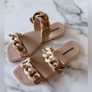 Steve Madden Zimma Chain Sandal Size 8 Elevated Capsule Wardrobe Contemporary